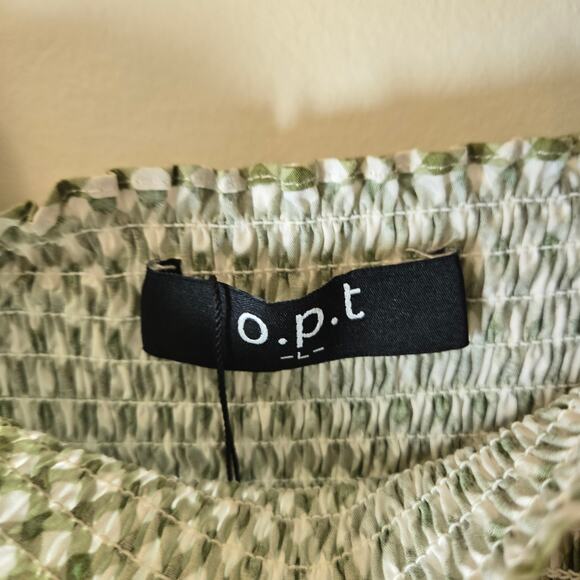 o.p.t NWOT Square Neck Smocked Maxi Dress‎ Green Gingham Size Large - Picture 7 of 9